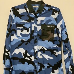 Valentino Blue/Black Digi-Camo Shirt